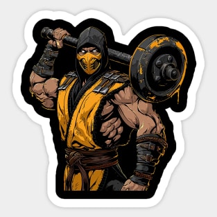 scorpion at gym Sticker